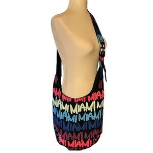 NWT Robin Ruth Neon Print black sling bag Miami